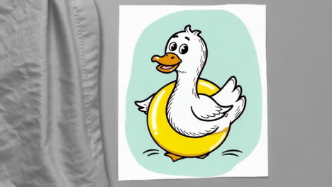 cute duck with life preserver