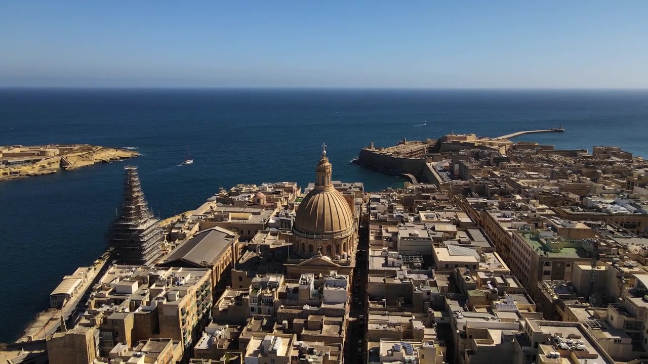 Vår Fru av Karmel-basilikan, Valletta 2, 4K drönarbild