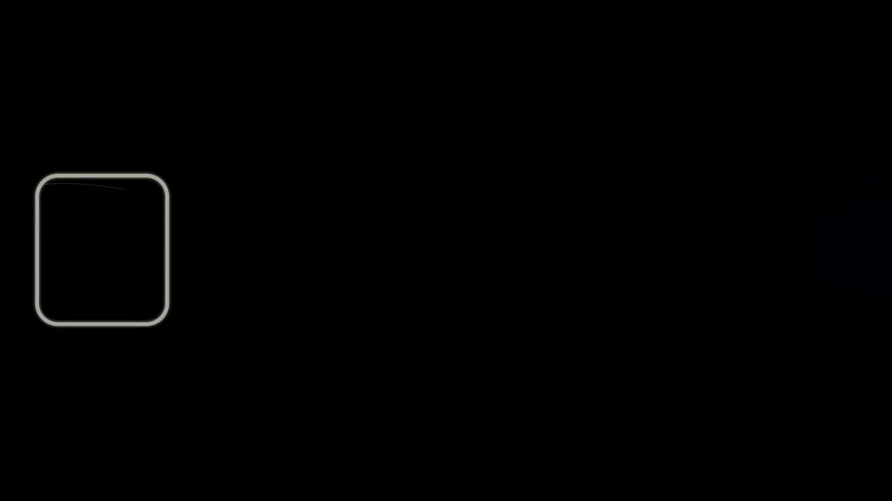 Minimalist White Rounded Square Frame on Black Background