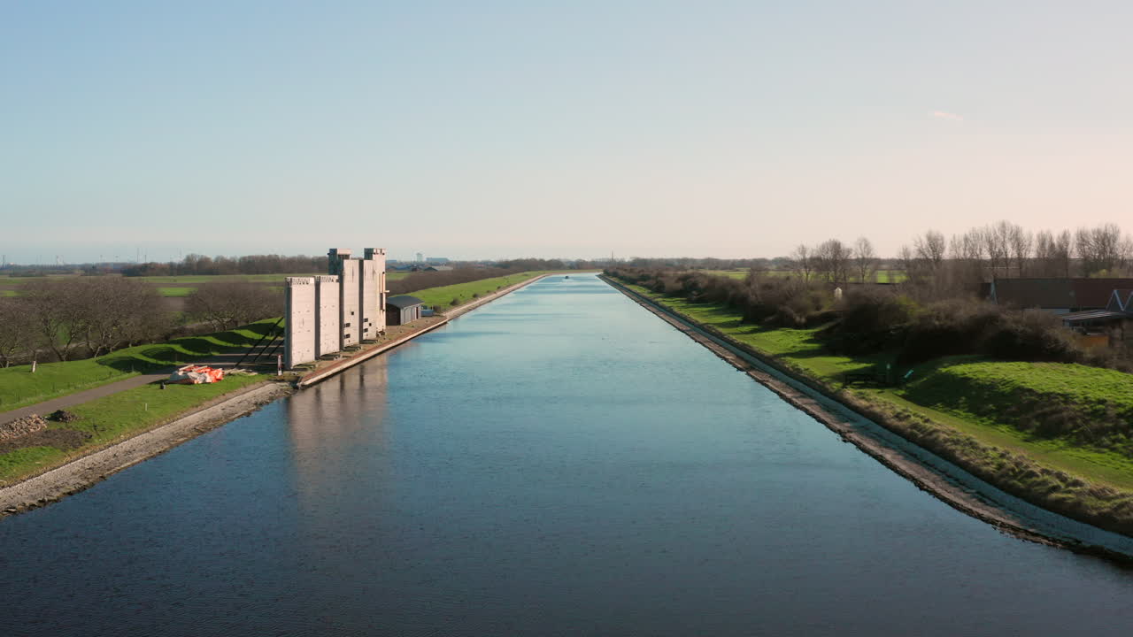 View of a Straight Canal