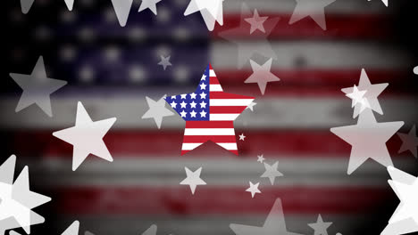 animation of stars over flag of united states of america