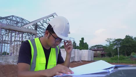 handsome engineer house building site.