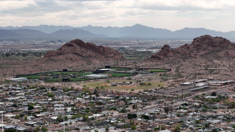 scottsdale, arizona usa, drone shot of papago baseball sports complex