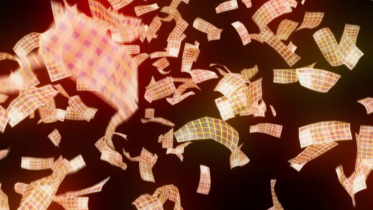 네온 80s 와이어 프레임 떨어지는 위안 아케이드 승리 중국 통화 비를 4k