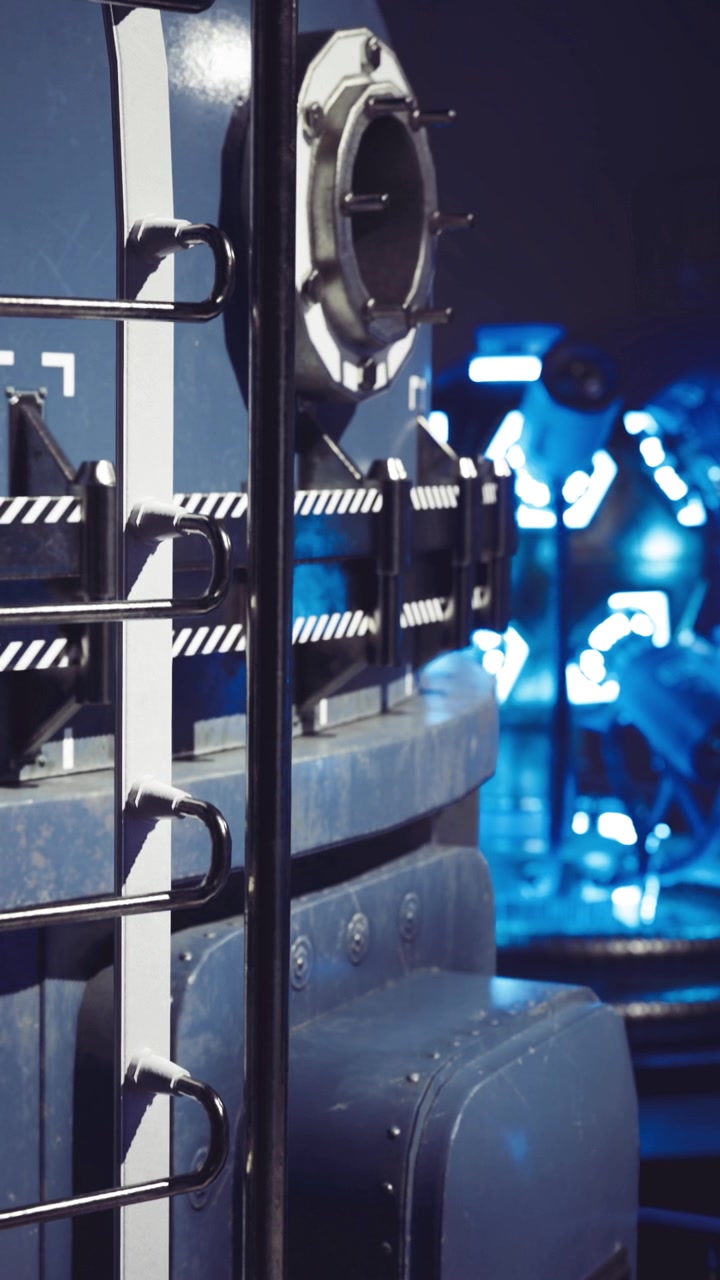 Futuristic industrial design captures vibrant energy in a creative space