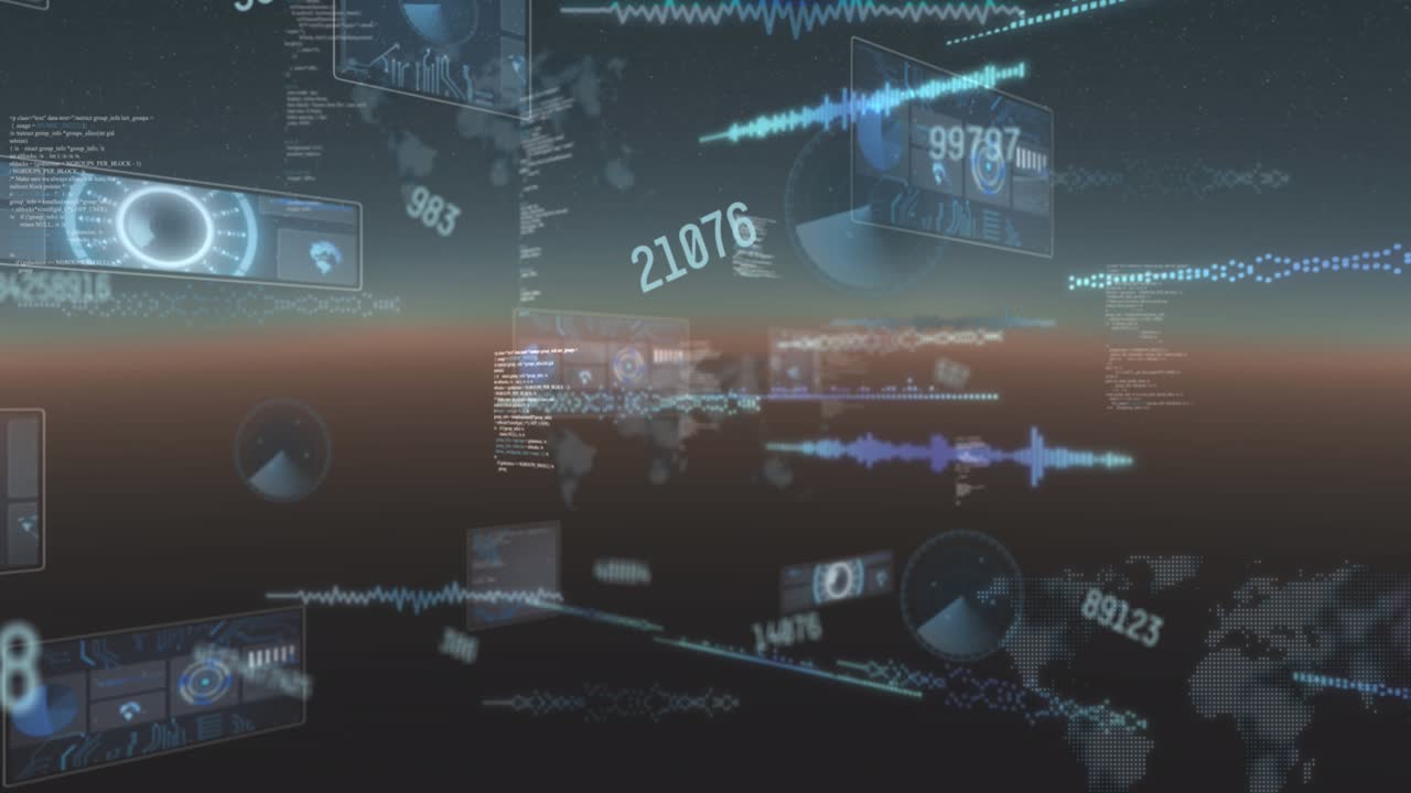 Animation of data processing on moving screens