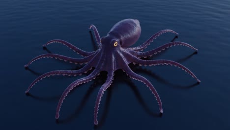 a stunning illustration of a majestic octopus gracefully navigating through deep ocean waters, showcasing its vibrant colors and intricate tentacles in a serene aquatic environment