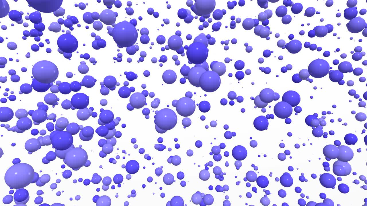 video animado en 3d con bolas y burbujas 4k