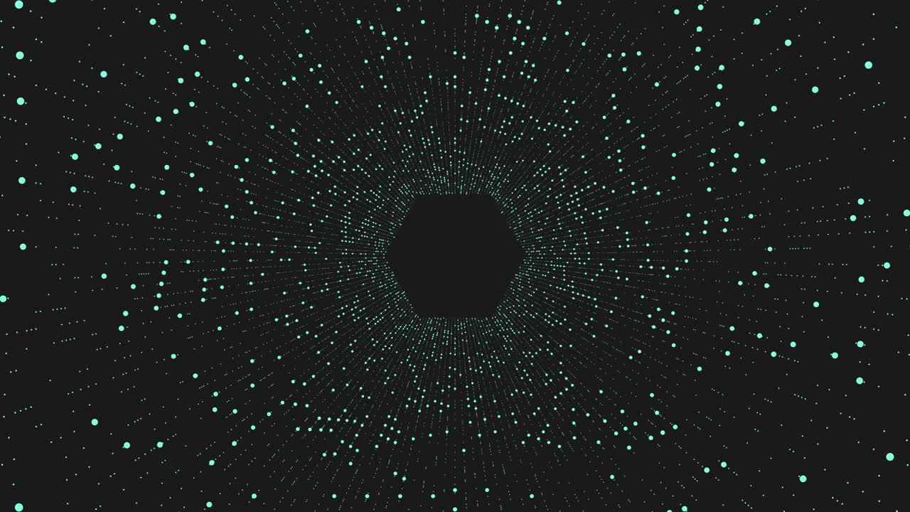captivadora representación en 3d de puntos blancos hipnóticos sobre un fondo negro