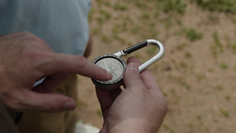 compass in hands