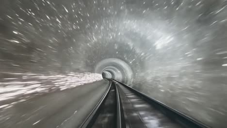 fast train ride through a tunnel