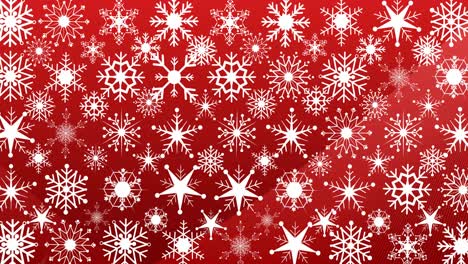 animation of snowflake christmas pattern on red background