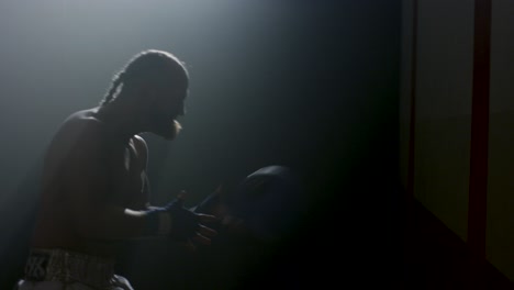 boxer training with med ball