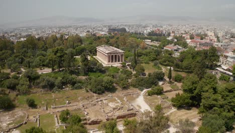 templo de hefesto revelando tiro en 4k