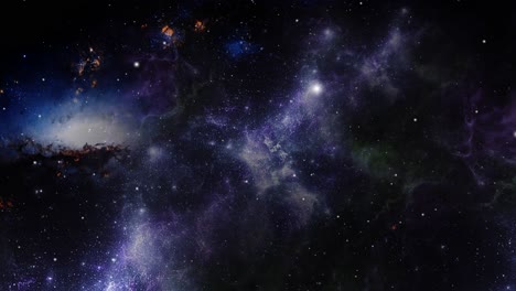 Nubes-De-Nebulosa-Púrpura-Y-Algunas-Estrellas-Brillantes-En-El-Universo