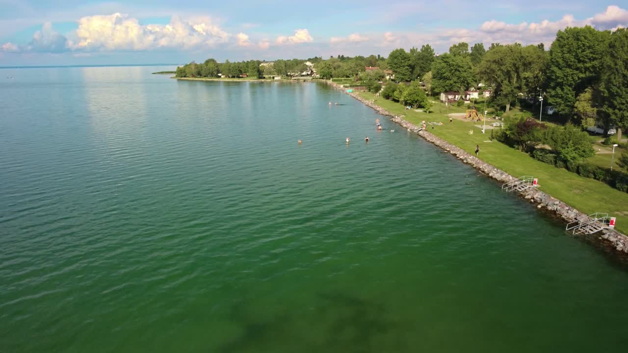Lake Balaton in Hungary, Zam&aacute;rdi with in summer