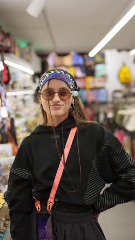 young woman in a shop