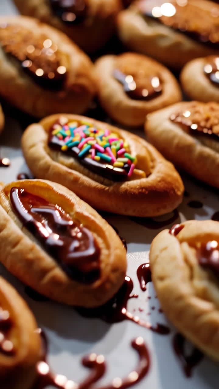 Delicious Mini Pastries with Chocolate Topping