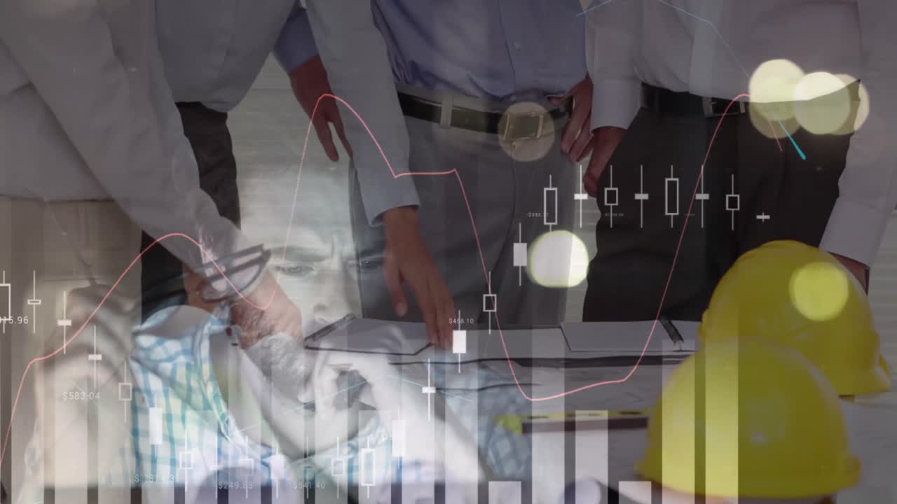 통계 및 금융 데이터 처리의 애니메이션 회의에서 계획과 아키텍트에 대한