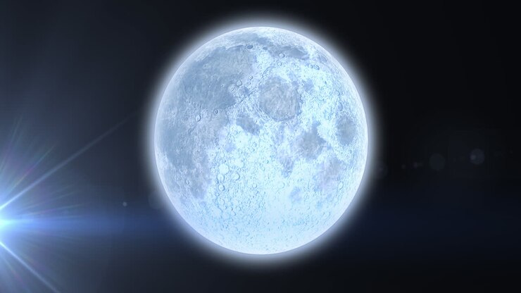 Animação do planeta Terra com um ponto de luz brilhante em fundo azul