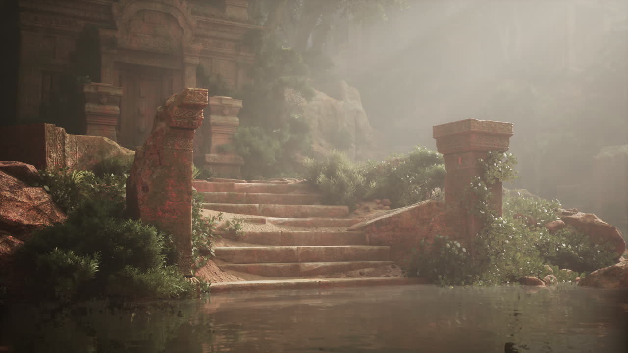 ruinas de templos antiguos en una jungla.