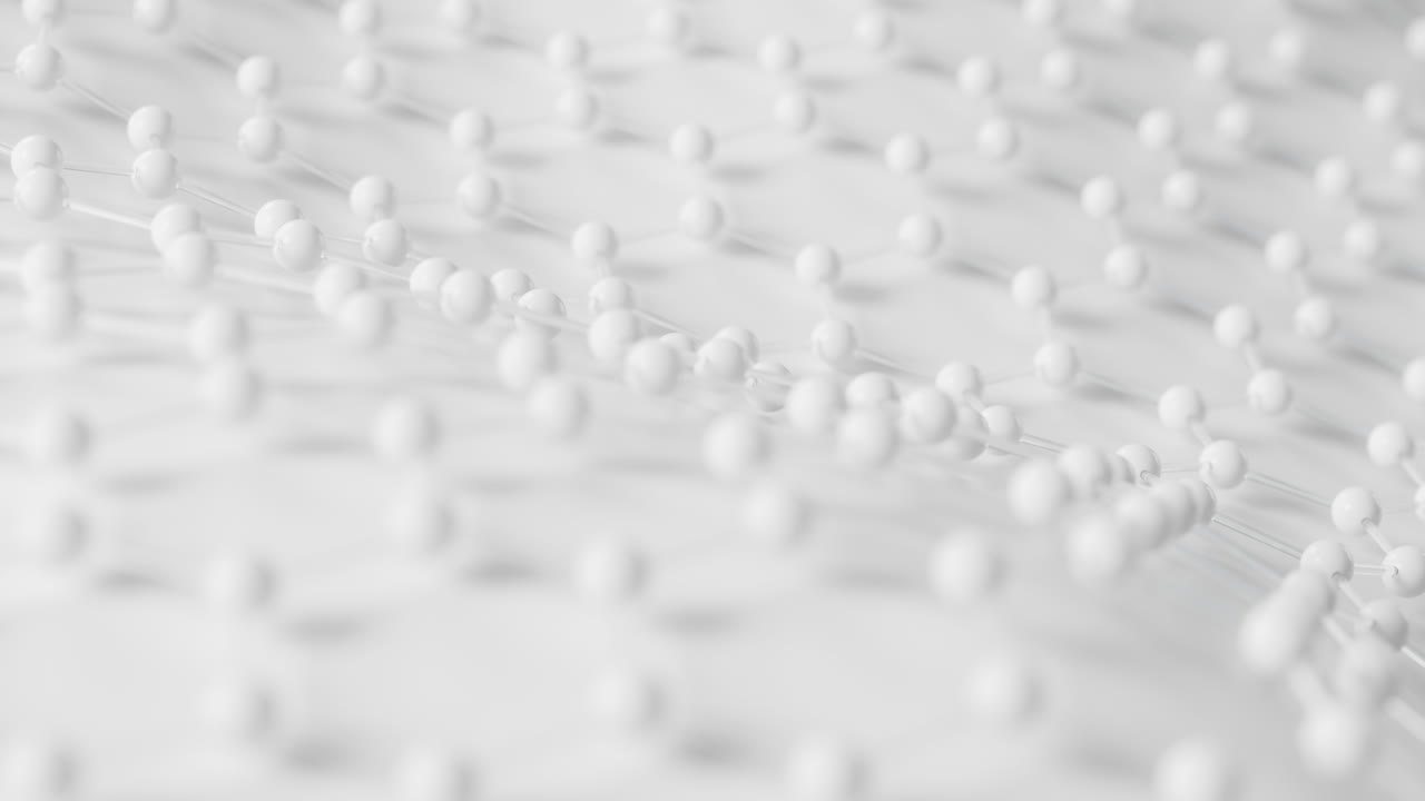 animación en bucle del nodo científico de la bioquímica, renderización en 3d.