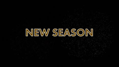 animation of new season text over fireworks exploding on black background