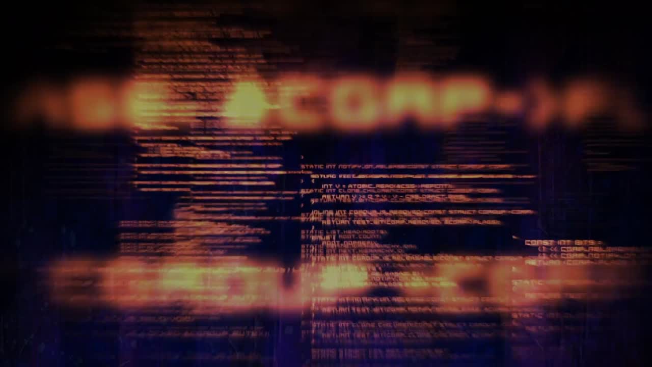 animación del procesamiento de datos sobre un fondo negro