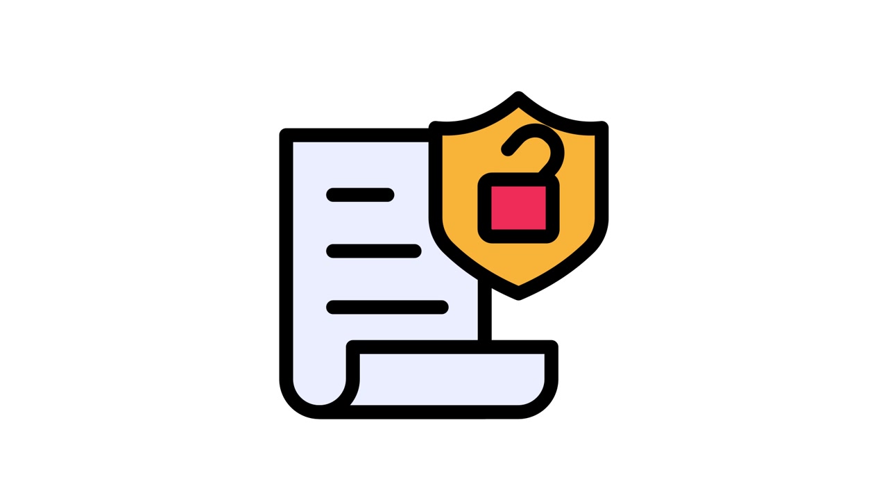 Document Security and Unlock Animated Icon