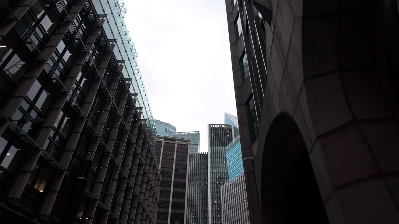 Skyscrapers in London's financial district, modern urban landscape