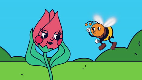 bee insect kawaii character animation
