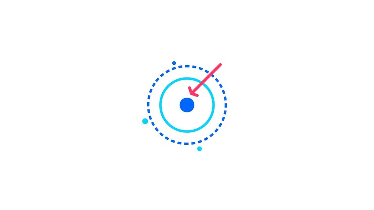 Animated Target Icon with Red Arrow Pointing to Center