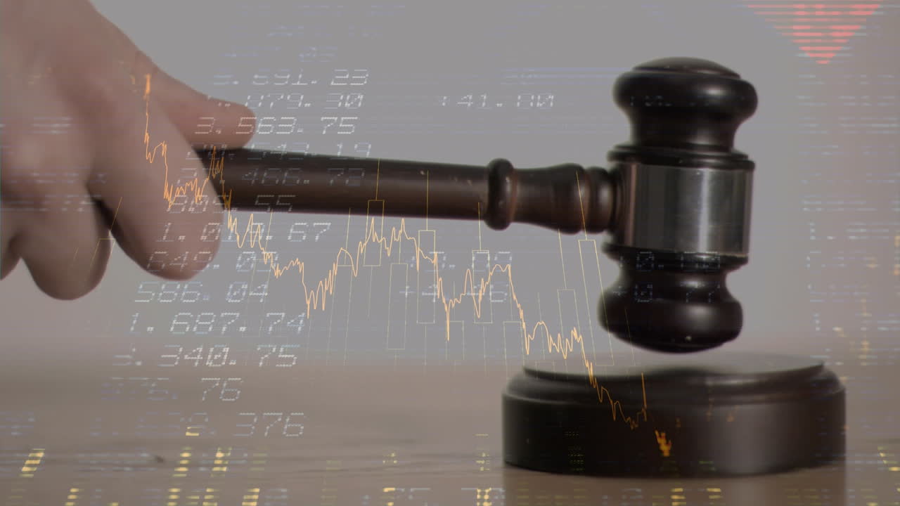 경매관의 망치에 대한 통계 및 금융 데이터 처리의 애니메이션
