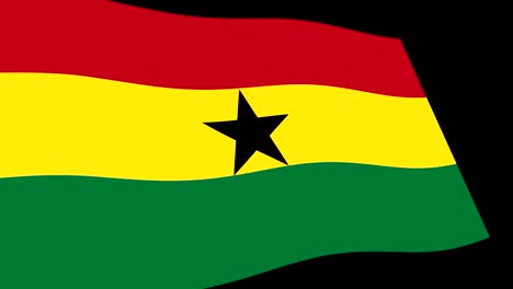 the ghana flag slow waving in perspective, animation 4k footage