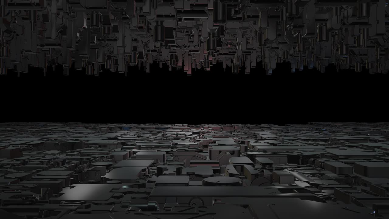 nave espacial alienígena moviéndose lentamente hacia adelante en el espacio infinito