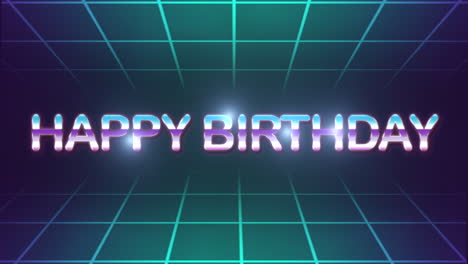 Futuristic-neon-birthday-greeting-on-grid-background