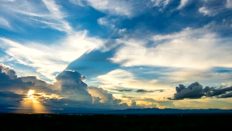 timelapse colorful dramatic sky with cloud at sunrise