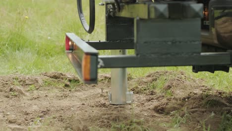 soil examination of agronomy. geotechnical investigation. collecting black soil on the field for examination and analysis. special equipment for pickup