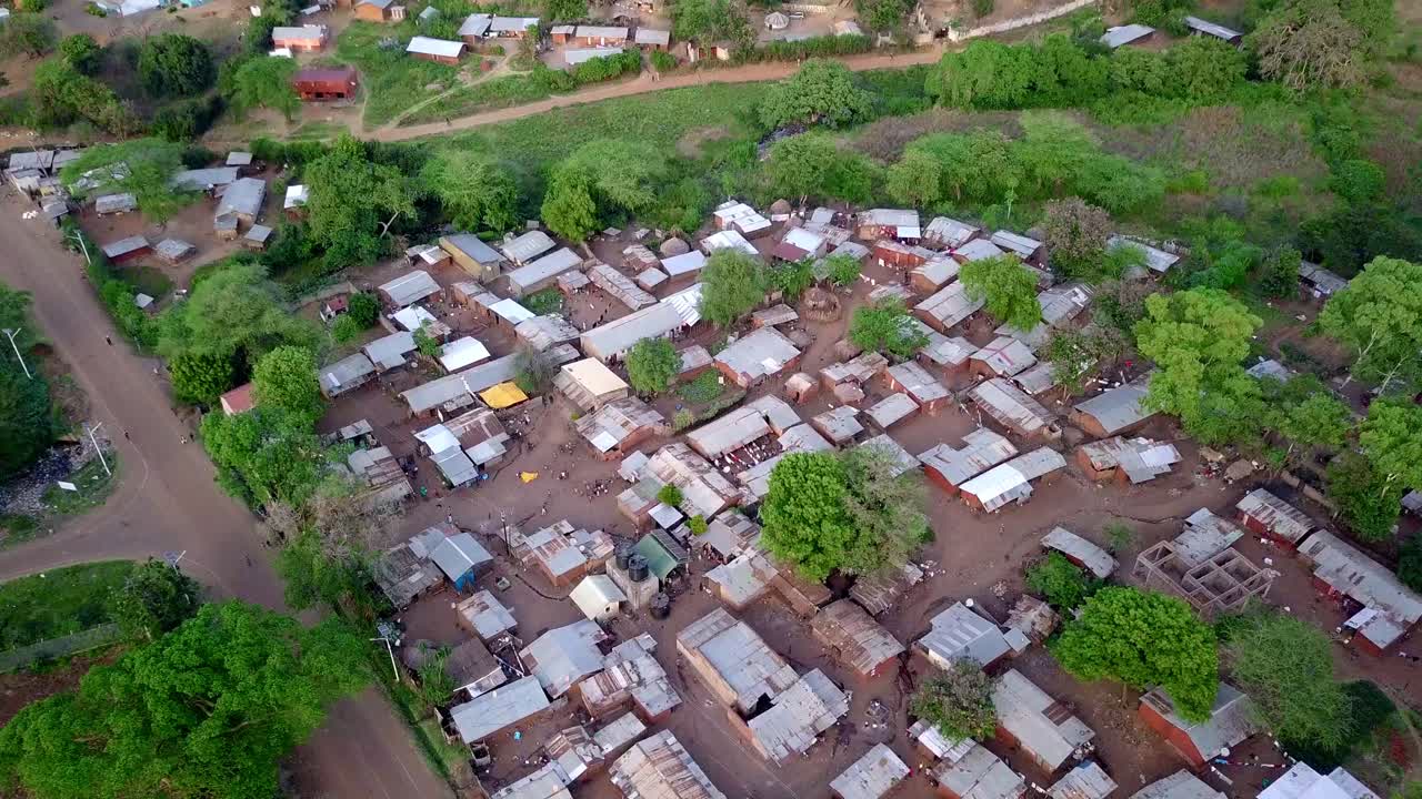 Aerial Shot Of Slum In Moroto, Uganda, Africa