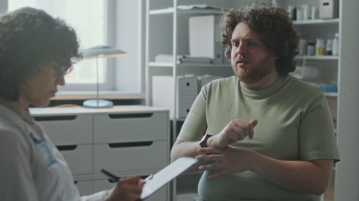 reunión del médico con el paciente