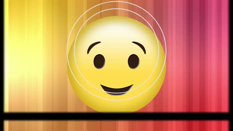 animation of happy emoji icon over moving screens