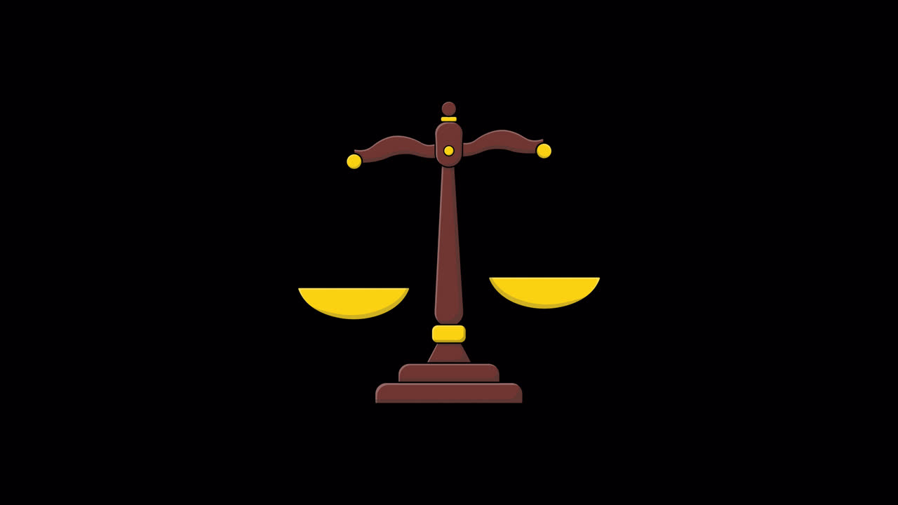 Balança Animada Simbolizando Justiça e Lei