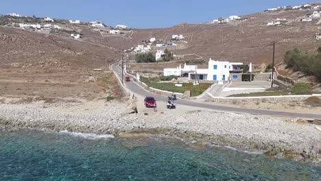 Drone,-aerial-views-of-Mykonos-Greece