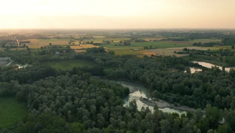 4k aerial : dramatic and cinematic spotlight shot of a rural landscape