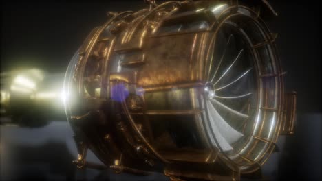 las partes de la turbina del motor a reacción giran