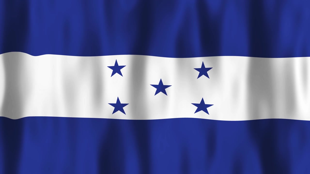 Bandera Nacional de Honduras ondeando al viento