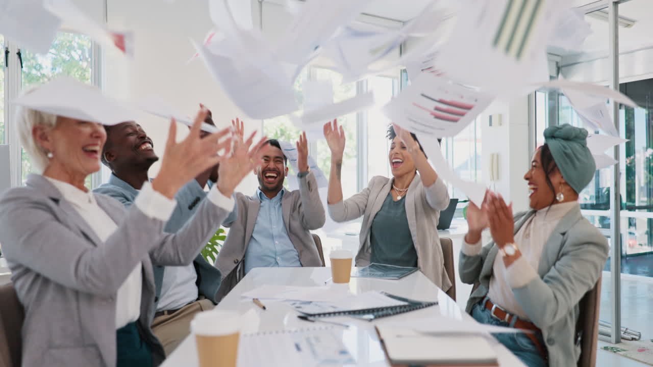 Business people, throwing paper