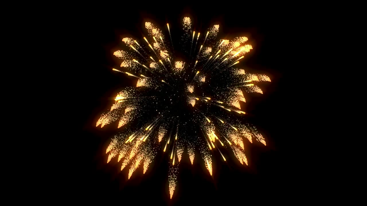 Bloom of firework with dark background, 3d rendering.