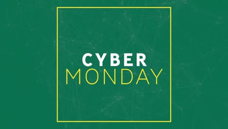 Animación-Del-Texto-De-Venta-Del-Cyber-Monday-A-Través-De-Redes-De-Conexiones.