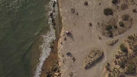 Luftaufnahme-Eines-Strandes-Im-Süden-Von-Marokko